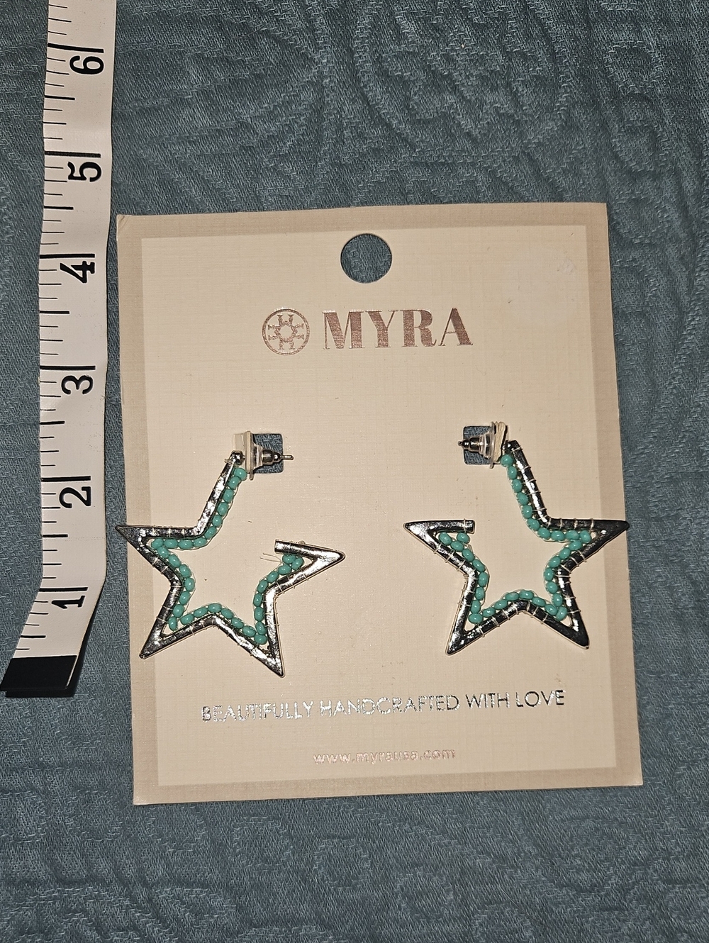 Myra Bag Turquoise Star Outline Earrings